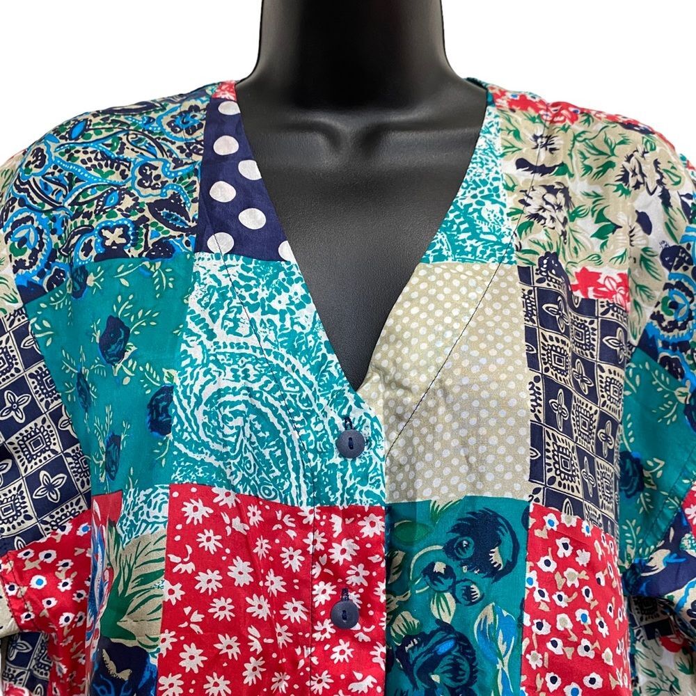 Vintage Silk Exchange Patchwork Print Bohemian Si… - image 3